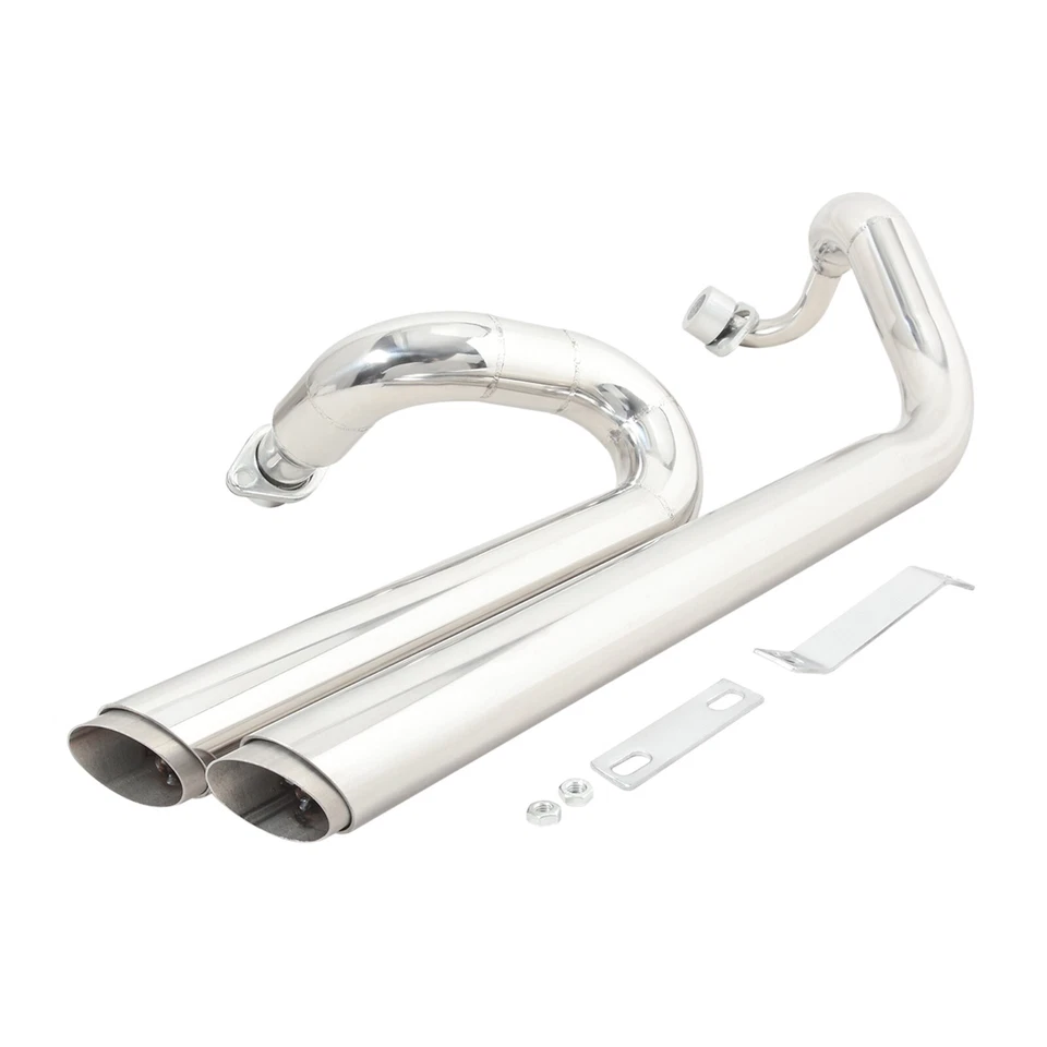 Chrome Shortshots Staggered Exhaust Pipes for Yamaha V Star 650 XVS400 Dragstar Foto 1 de 4