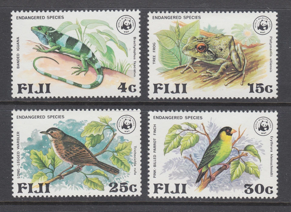 Fiji Sc 397-400 MNH. Especies en peligro de extinción 1979, juego cplt, WWF Foto 1 de 1