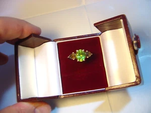 Vintage 9ct Gold Ring with High-Quality superb Peridot & Smoky Quartz - Size U - Picture 1 of 12