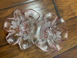 Vintage Mikasa Rosella Kabarett Relish Tray Rose Pink Original Walther Glass - Picture 1 of 7