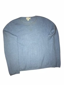 Charter Club Women 100% 2-ply Cashmere Blue Crew Neck Sweater Medium C63 - Picture 1 of 5