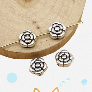 90 Pcs Tibetan Silver Flower Spacer Beads 10MM Diy Jewelry Making L14285 - Picture 1 of 3
