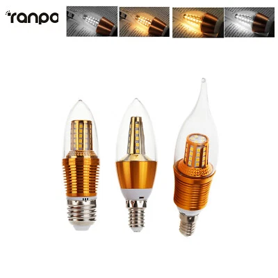 220V E27 E14 LED Candle Light Bulb 5w 7w 12w Chandelier Replace Shape Cold Warm - Image 1 of 4