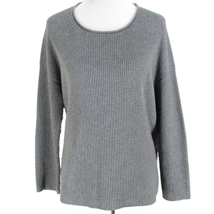 Eileen Fisher Sweater Womens Size M Gray Organic Cotton Drop Shoulder Pullover - Picture 1 of 7