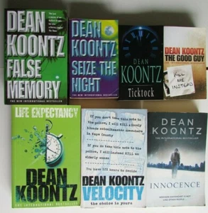 7 Dean Koontz Books - TickTock, Good Guy, False Memory, Velocity, Innocence, etc - Picture 1 of 11