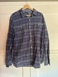 American Rag Men's Shirt XL Navy Blue White Stripes Casual Dress Button-Up - Picture 1 of 7