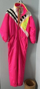VTG 1980’s  Tyrolia Kids Hot pink  Ski Snowsuit Size 16 Retro Winter Wear. - Picture 1 of 24