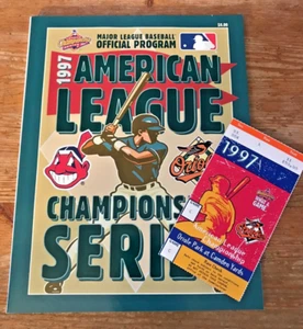 1997 Baltimore Orioles ALCS Ticket Program Playoffs Cleveland Indians Baseball - Picture 1 of 3