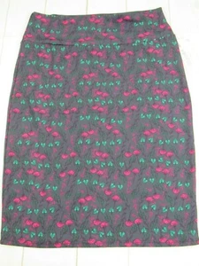 Lularoe Women's Cassie Dark Blue with Green & Pink Skirt Size L NWT - Picture 1 of 3