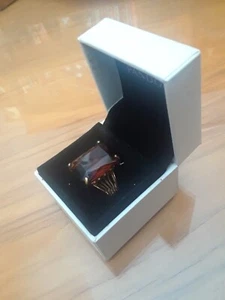 Vintage 70er Jahre NOS 18k HGE Topas Smaragdschliff Ring vergoldet Gr. 9 - Bild 1 von 3