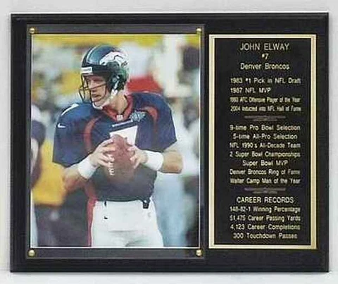 John Elway Denver Broncos 12x15 Stats Plaque Cover