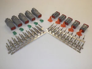 5 sets GRAY Deutsch DT 4-Pin Connectors 14-16 ga AWG Stamped Contacts - Picture 1 of 1