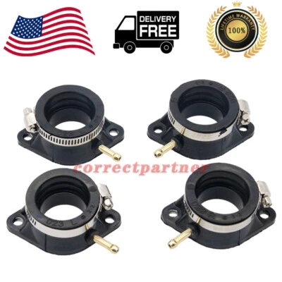 Воздухозаборник карбюратора 4 штуки подходит для карбюратора Kawasaki KZ900 KZ1000 11-4165 загрузочный коллектор - Изображение 1 из 4