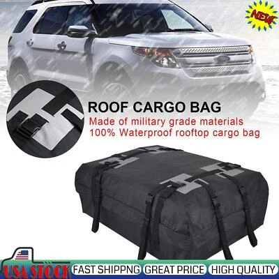 Waterproof Car Roof Top Rack Carrier Cargo Luggage Storage Cube Bag Travel .· - Image 1 of 4