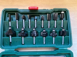 15-Piece Hard Metal Router Bit Set (for Wood, Shank Ø 1/4", Accessory Routers) - Picture 1 of 1