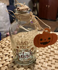Leaves are Falling Autumn is Calling Glass Bottle Jar Cork Stopper 5" Tall  (26)