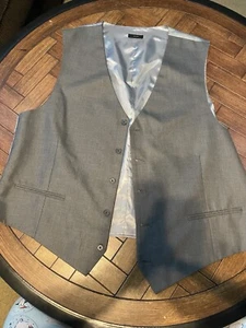 J Ferrar Men’s Grey Silk Button Up Vest XL - Picture 1 of 5