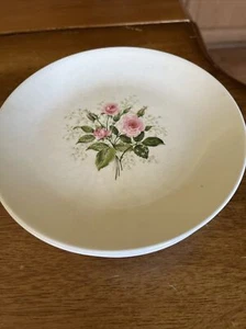 7 Royal China Inc Floral Saucers Vintage Pink Roses Platinum 6 3/8" - Picture 1 of 4