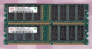 1GB 2x512MB PC3200 HYNIX DDR-400 Ram Memory Kit HYMD564646CP8J-D43 AA-T DDR1 CL3 - Picture 1 of 2