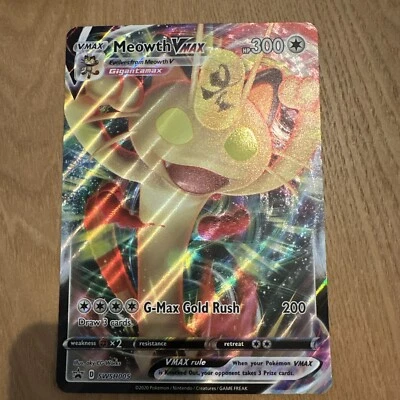 Meowth VMAX SWSH005 JUMBO Oversized Pokemon Card Black Star Promo - Image 1 of 3