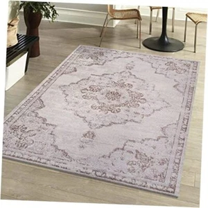 MDP400A-4 Alhambra Ornate Medallion Modern Indoor Area-Rug 4 X 6 Cream/Red - Picture 1 of 7