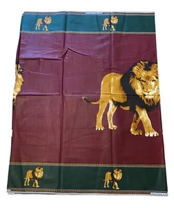 African Lion Ankara Wax Print 6 Yards 45 Inch Wide 100% Cotton  Panel Design - Picture 1 of 5