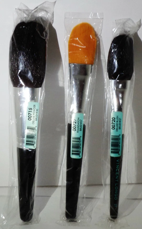 3 Pinceles en polvo Vincent Longo Deluxe #30 Pincel base #37 Rubor Deluxe #27 Foto 1 de 1