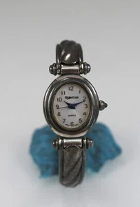 Majestron Women Watch Antiqued Stainless Steel WR Battery Clip on White Quartz - Picture 1 of 6