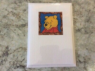 Disney Winnie The Pooh Completado Cross Stitch Tarjeta • 1.40€