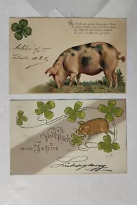 PIG MAIALE-LOT 2 POSTCARDS-C61-180 - Picture 1 of 1