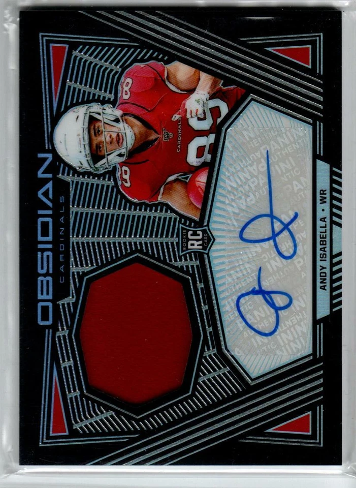 2019 Panini Obsidian Rookie Jersey Auto #27 Andy Isabella 150 (ref 176293) - Image 1 of 1