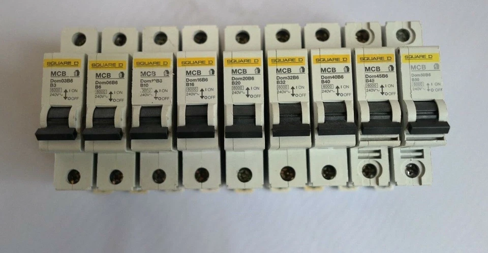 Square D Domae MCB Single Pole Circuit Breaker DOM 6A 10A 16A 20A 32A 40A 45A 50