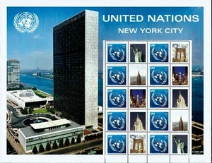 UNITED NATIONS, SCOTT # 939, MNH SHEET PERSONALIZED NEW YORK CITY, BUILDING 2007 - Picture 1 of 1