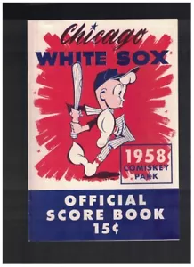 1958 Chicago White Sox Scorebook Program vs Baltimore Orioles 0SP58 + Stub - Picture 1 of 11