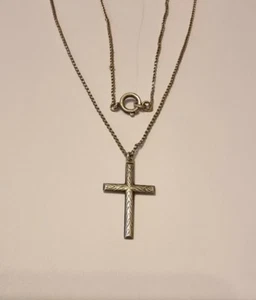 alter Anhänger Kreuz Silber 835er mit Kette 835er anschauen! - Bild 1 von 4