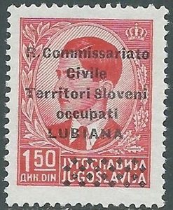 1941 LUBIANA SOPRASTAMPATO R. COMMISARIATO CIVILE 1,50 D MNH ** - RB42-6 - Picture 1 of 1