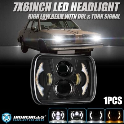 Faro LED 7X6" haz alto/bajo DRL lámpara de señal de giro para Oldsmobile Omega 81-84 Foto 1 de 4