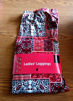 Bobbie Brook Ladies  Red/Floral Legging Size Medium  NWT - Image 1 of 2