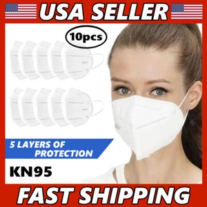 KN95 Face Mask 10 Piece Protective Respirator Covers Mouth & Nose FAST Shipping - Picture 1 of 10