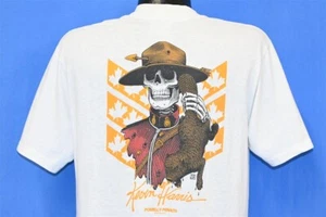 vintage 80s POWELL PERALTA KEVIN HARRIS SKELETON MOUNTY BEAVER CANADA t-shirt L - Picture 1 of 7