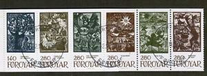 FAROE Islands Fairy Tale Illustrations set of 6 in booklet - Scott #120a - L@@K! - Picture 1 of 3