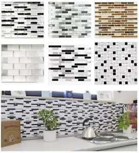 3D Mosaic Self Adhesive Wall Tiles DIY Sticker Vinyl Decoration 4 Pack/Pack - Picture 1 of 8