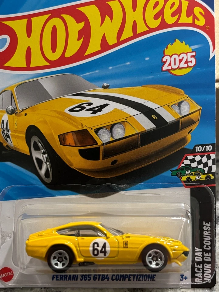 Ferrari 365 GTB4 2025 Hot Wheels Competizione Race Day #222 amarillo Foto 1 de 1