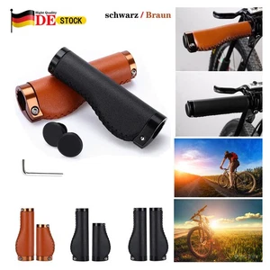 PU-Leder Fahrradgriffe Anti-Rutsch Lock Lenkergriffe Fahrrad Lenker Griffe MTB - Bild 1 von 13