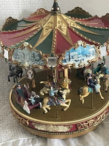 Vintage Mr. Christmas Village Square Carousel For Parts Or Repair - Picture 1 of 15