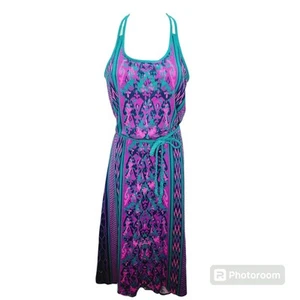 The North Face Teal-Green & Purple Printed Sleeveless Nicolette Maxi Dress M - Picture 1 of 14