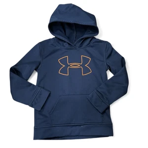 Felpa con cappuccio e zip intera logo Dri-Fit arancione e blu navy Under Armour ragazzo ragazzo ragazzo - taglia 7 - Foto 1 di 1
