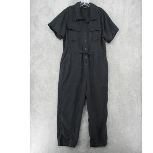 Banana Republic Jumpsuit Womens Large Utility Chambray Pockets Button Drawstring - Picture 1 of 9
