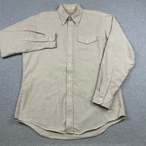 Vintage LL Bean Shirt Mens 15.5 35 Gray Button Down Made USA Single Needle 80s - Picture 1 of 13