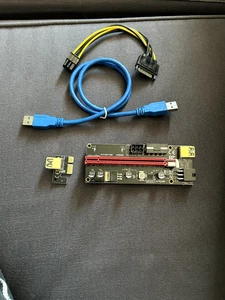 Scheda adattatore Ubit PCI-E 16X a 1X Riser (6 pin/MOLEX/SATA) + cavo USB 3.0 2  - Foto 1 di 1